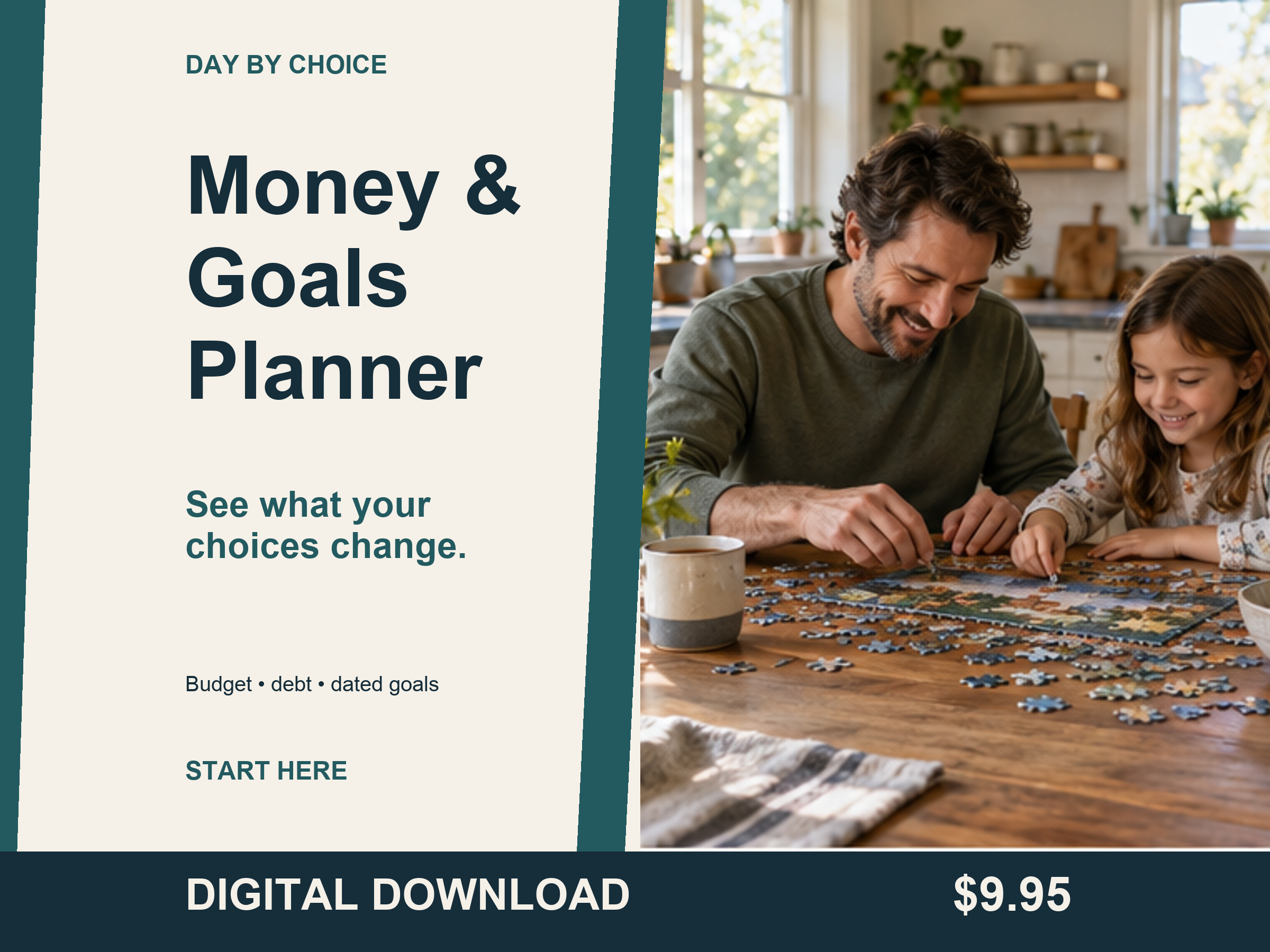 Budget, Debt & Goals Planner approved product cover; illustrative imagery