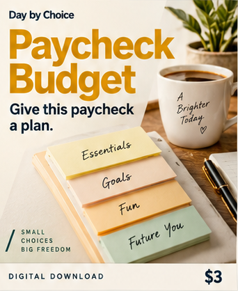 Paycheck Budget approved product cover; illustrative imagery